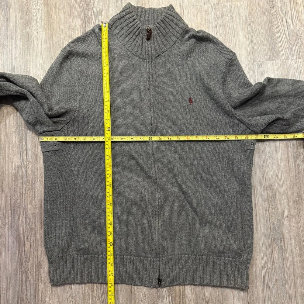 Polo Ralph Lauren Mens XL Vintage Full Zip Knit Heavyweight Sweater‎
